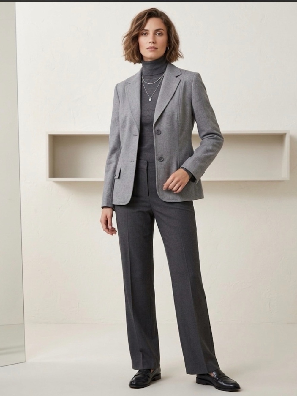 VTG Pendleton 100% Virgin Wool Grey 2 Button Blazer Size 14. Career Interview